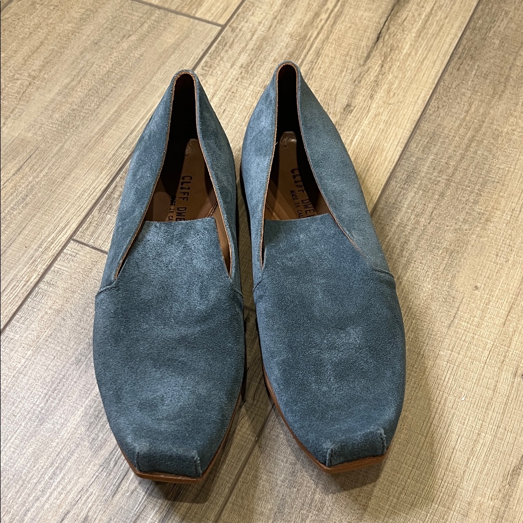 Cydwoq Cliff Dweller Battens Artisan Leather Shoes Loafers In Blue Suede 39 Euro